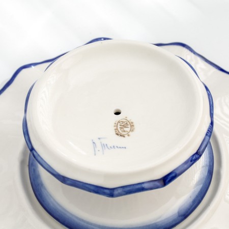 Tortnice "Lace", Gzhel, Porcelain, D = 26 cm-4