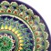 Plate of the Rishtan ceramics "Flowers", 22 cm, blue mix