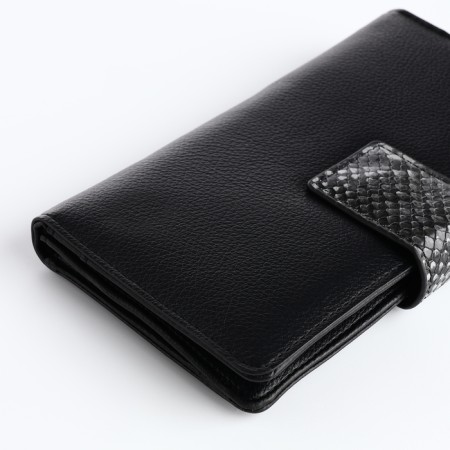Women's wallet on a magnet, black color-2