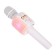 Portable karaoke microphone, 5 watts, 1200 mAh, LED, pink-white