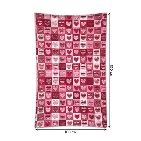 Decorative panel with photo printing "Pann with hearts", vertical, size 100x150 cm-1