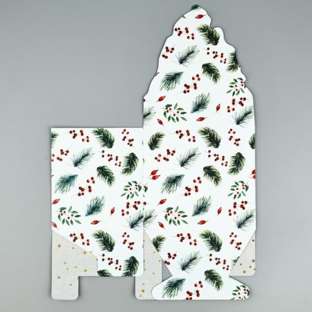 Box for mini-boots "Happy New Year", bullfinches, 12 x 17 x 10 cm, New Year-7
