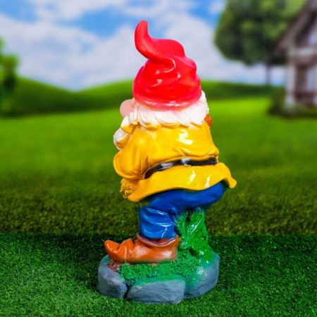 Garden figure "Dwarf with a log" 37x23x19cm-2