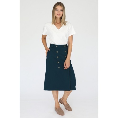 Skirt from costume fabric with buttons on the front, size 42-2