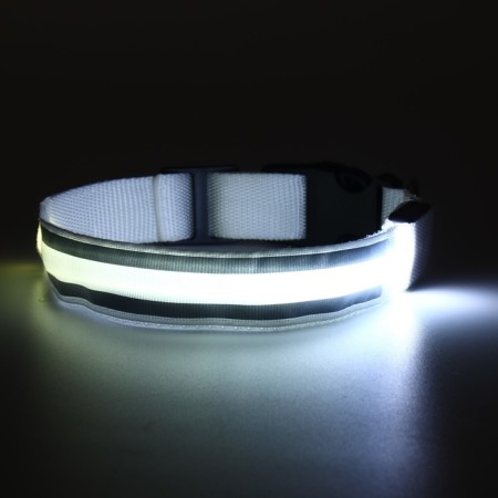 Collar with backlighting double strip size l, Osh 45-52 x 2.5 cm, 3 glow modes white-11