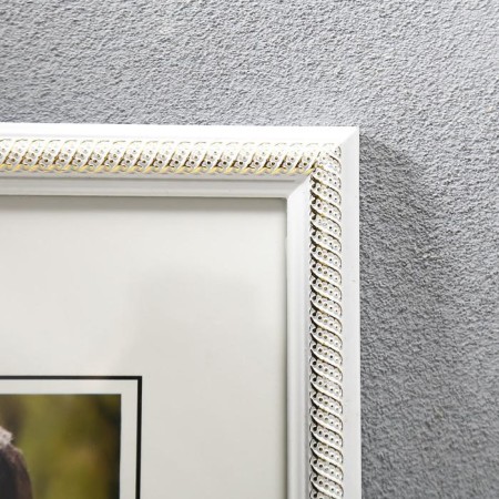Photo frame plastic 30x40 cm "Golden spiral on white" 42.7x32.7 cm-1