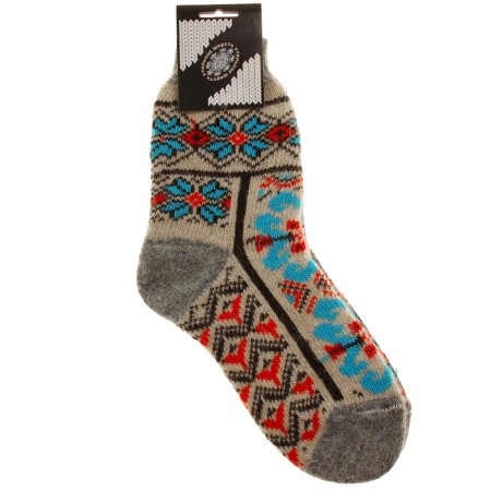 Women's Woolen socks "Ornament", color nut, size 23-3