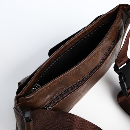 Lightning waist bag, 3 outer pockets, brown color-5