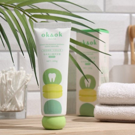 OK & OK toothpaste refreshing with a taste of green tea, 100 ml