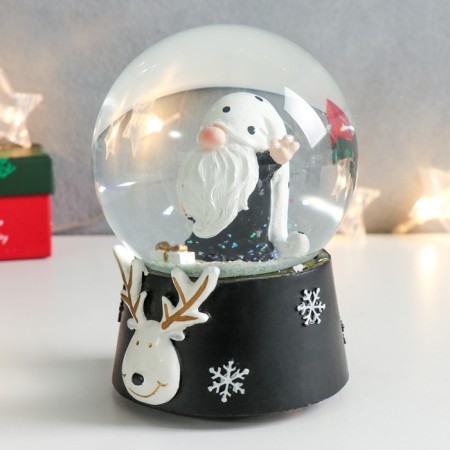 Souvenir Polystone Water Ballion Music "Santa Claus - Super Star" 11.5x11.5x14 cm-3