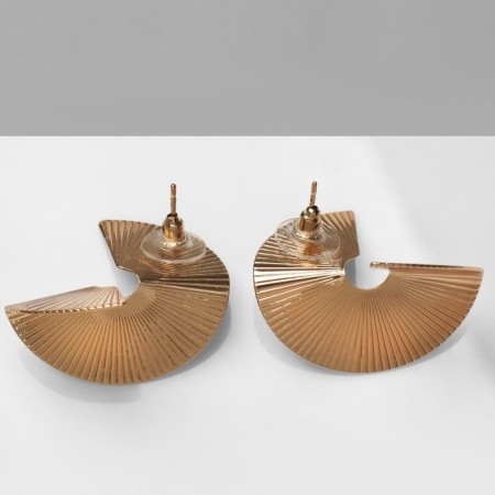 Earrings Metal "Fan", Color Gold-2