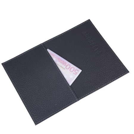 O-81 passport cover (external pocket), without fastening, blue, dark, fleet