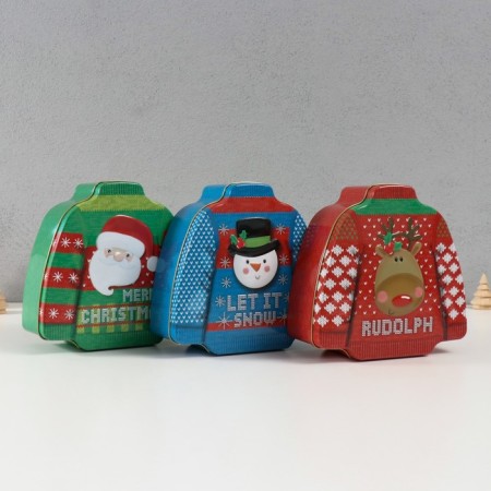 Casket Metal "New Year's sweater" MIX 17x16.5x6.5 cm