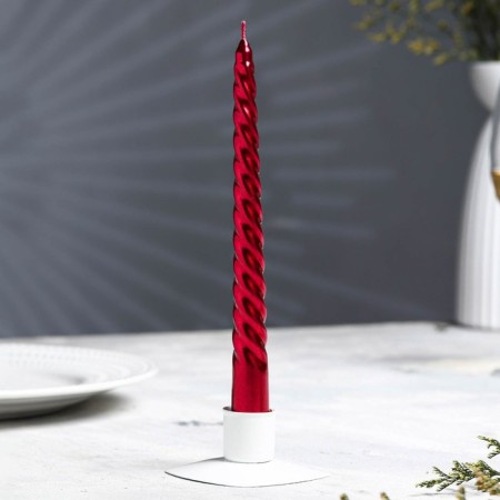 Set of candles of twisted, 1.9x 20 cm, 6 pieces, ruby ​​metallic-1