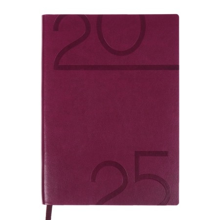 Dated 2025 diary, Escalada, A6+ 176 sheets, soft cover, artificial leather, pancake embossing, tinted block 70 g/m2, burgundy