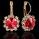 Earrings with rhinestones "Circle" party, large, color mix