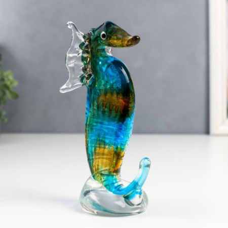 Souvenir Glass "Sea Horse" under the Muranian glass 20x9x7 cm-1