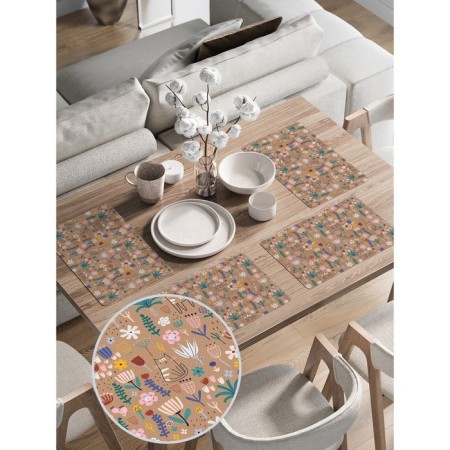 A set of napkins for setting the table “Disabilities of Nature”, rectangular, rounded edges, size 30x46 cm, 4 pcs-1