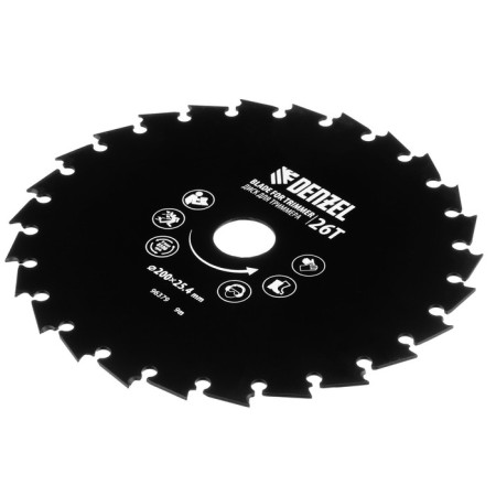 Disk for a trimmer C with a shaped shape of the tooth Denzel 96379, 200 x 25.4 mm, 26 teeth-1