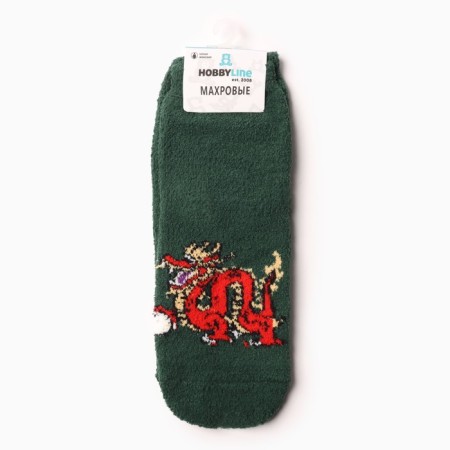 Women's socks "Dragon with an egg", dark green color, size 36-40-2