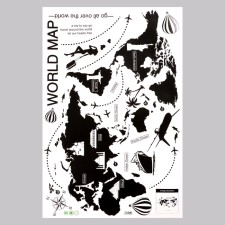 Sticker 3D interior map of the world 90*60cm