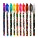 A set of gel pens, 10 colors, metallic, a body with a pattern, in a blister on a button