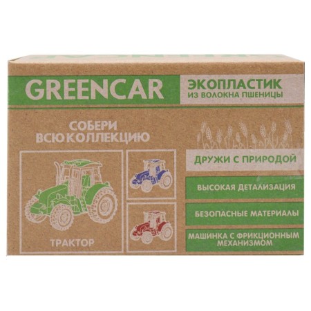 Eco-machine Funky Toys "Tractor", with a friction mechanism, green color, 12 cm-4