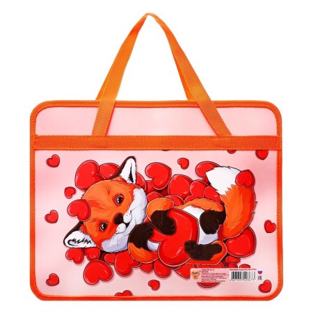 Folder with A4 handles, 330 x 260 x 75 mm, plastic, pens, PM-A4-25 "Fox"