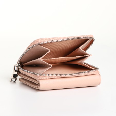 Women's wallet on magnet, beige color-3