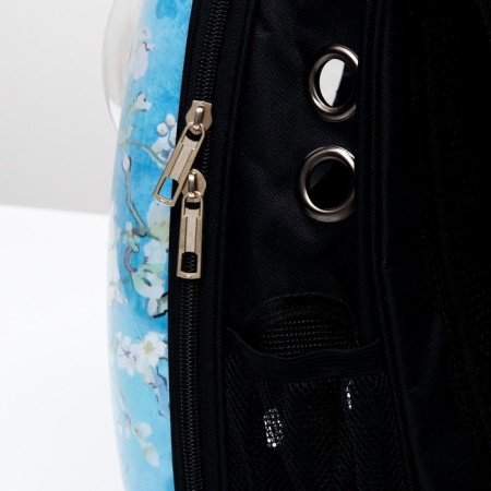 A backpack for carrying animals "paws", with a viewing window, 32 x 25 x 42 cm, blue-4