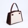 Cross-Bodi Bag on a zipper, white/brown color