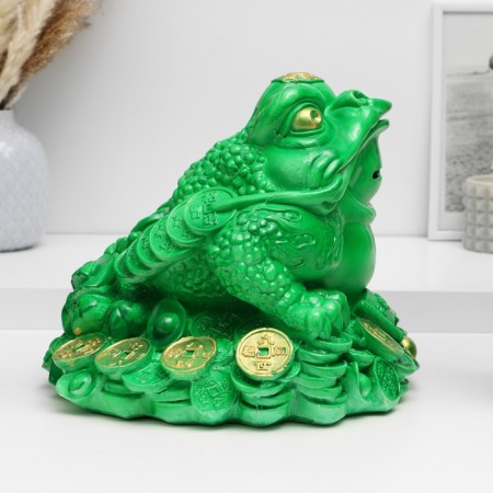 Piggy bank "Toad on money" Green, 22x25x23cm-4