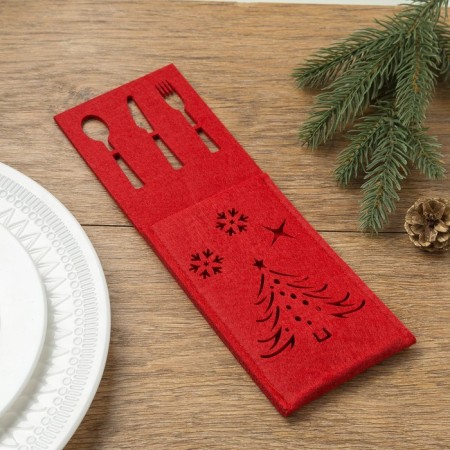 The envelope for cutlery of the new year, red, 25x8, 5 cm-1