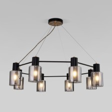 Suspended lamp Eurosvet notion 70219/8, E14, 8x40W, 890x890 mm, bronze color, black
