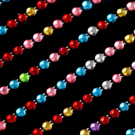 Rhinestones for decor, on adhesive, 2 mm, multi -colored-1