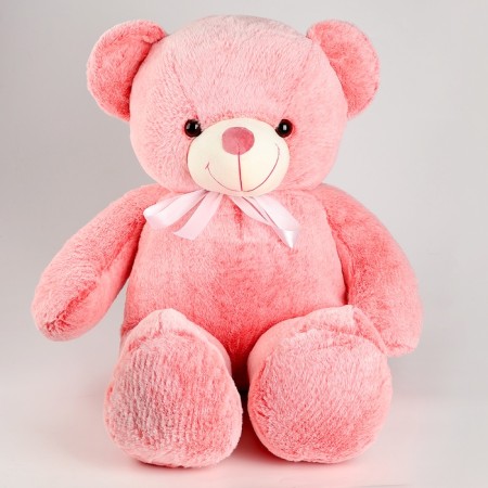 Soft toy "Bear" with a bow, 85 cm, pink color-1