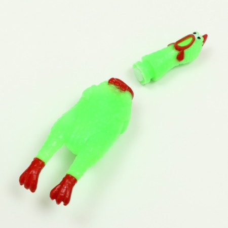 Toy squeak "thoughtful chicken" small for dogs, 16.5 cm, bright green-3