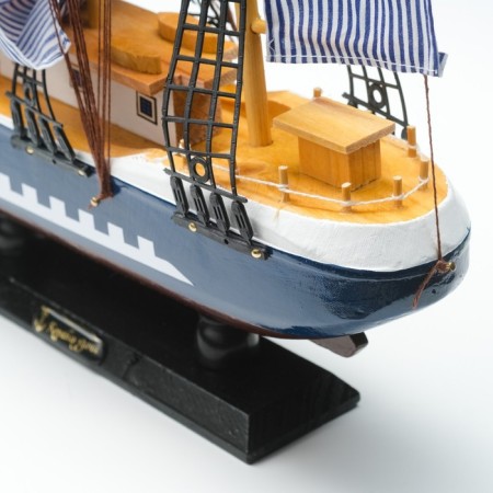 The ship is a souvenir average "horseman", the sails are blue, mix, 43x8.5x39 cm-10