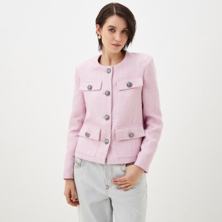 Women's tweed jacket mist r.46, pink
