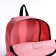 A backpack with a zipper, external pocket, pink color
