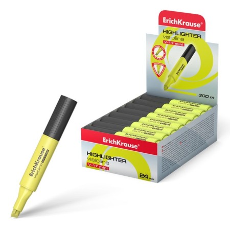 Marker Text Moisters Erichkrause Visioline V-17 Mini, 0.6-4.5 mm, water-based ink, yellow