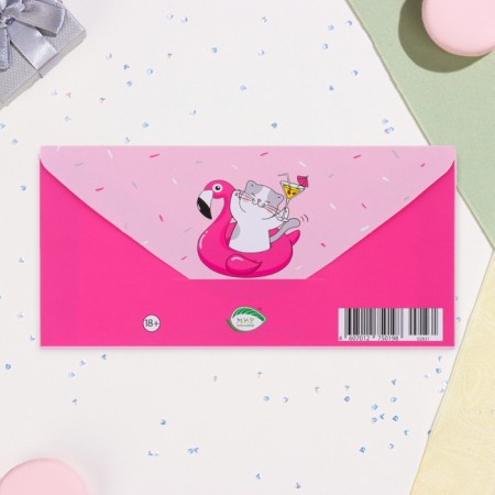 The envelope for the money "Kayfui!" Glitter, Congrev, Flamingo, 17 x 8 cm-2