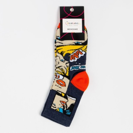 Women's socks, dark blue color, size 23-25-4