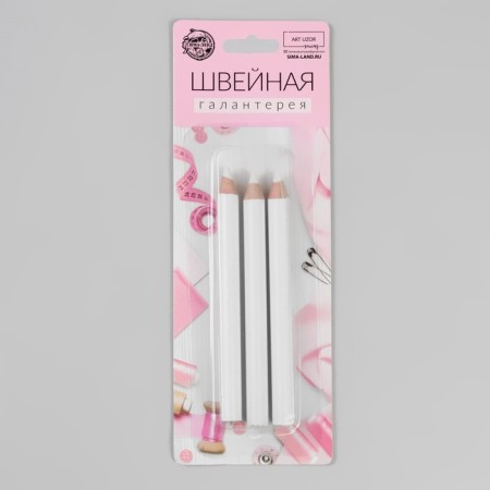 Fabric pencils, 8.5 cm, 3 pcs, white color-3