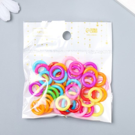 Beads for creativity plastic "Ring" Color set 50 pcs 1.3 cm-4