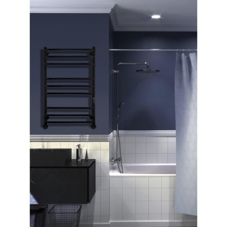 Electric towel Indigo Brace Lux, 800x500 mm, timer, hidden installation, black-2