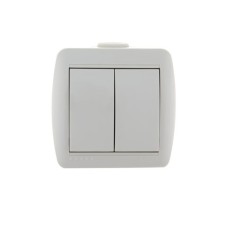 Выключатель LEZARD 710-0200-101 Nata, ОП, 10А, 2 клавиши, цвет белый