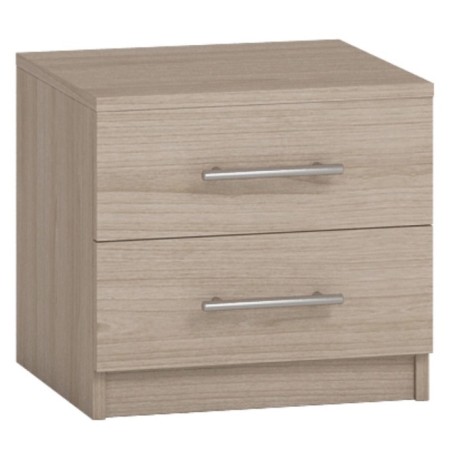 Roxana bedside table, 456 × 414 × 416 mm, 2 boxes, color ash shimo light