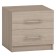 Roxana bedside table, 456 × 414 × 416 mm, 2 boxes, color ash shimo light