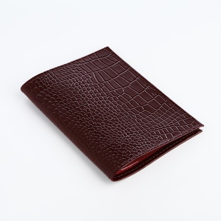 Passport cover, crocodile, burgundy color-1